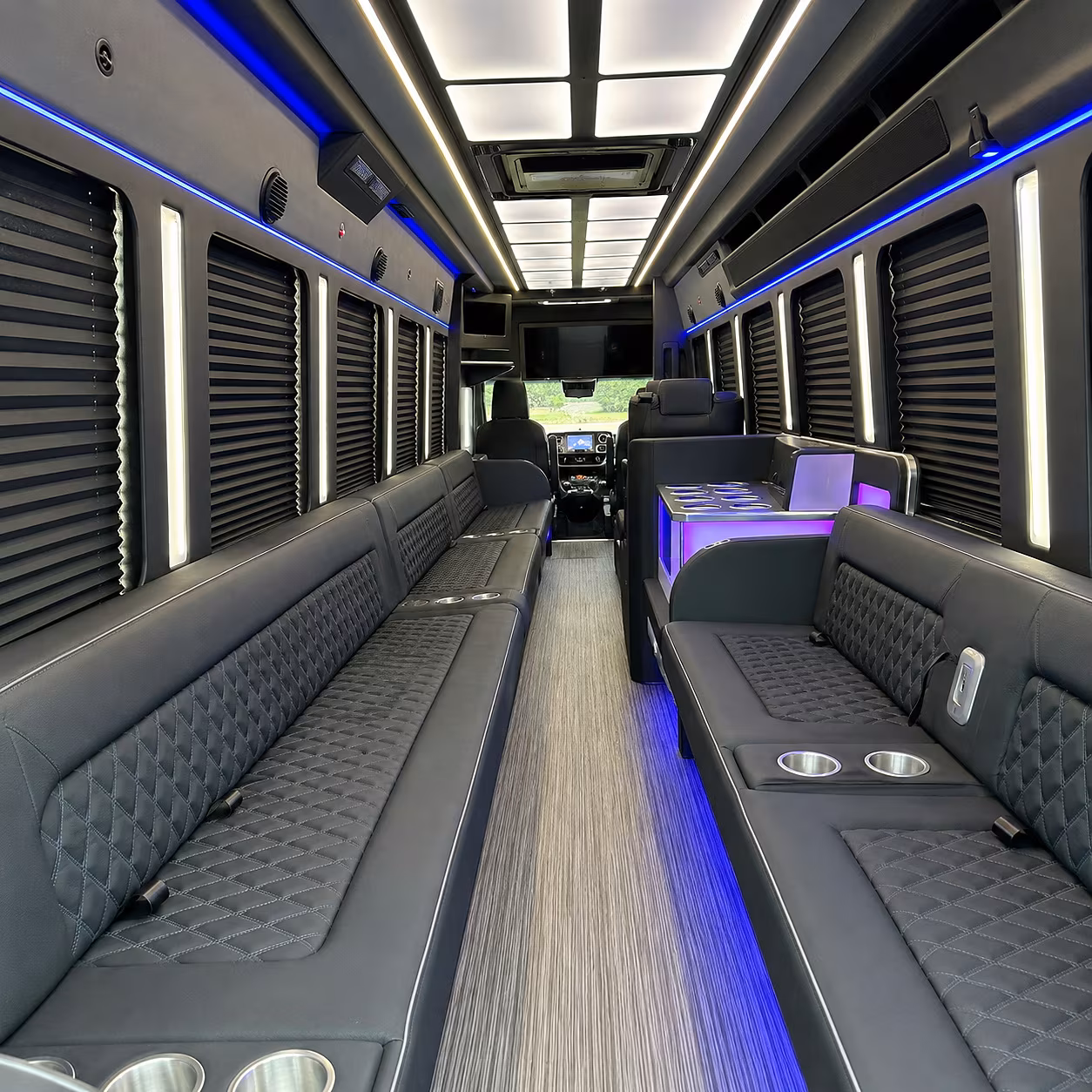 alhambra party bus rental interior