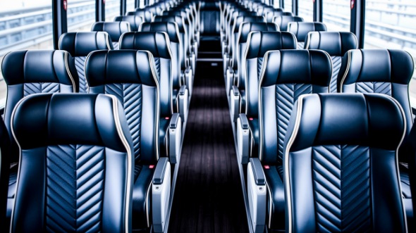 56 passenger charter bus inside monterey park